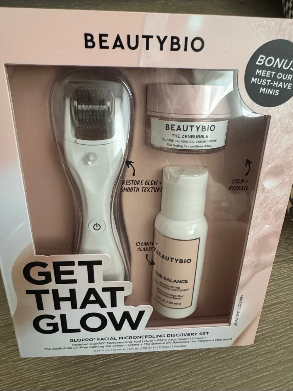 BeautyBio Get That Glow Microneedling Set — Pink
